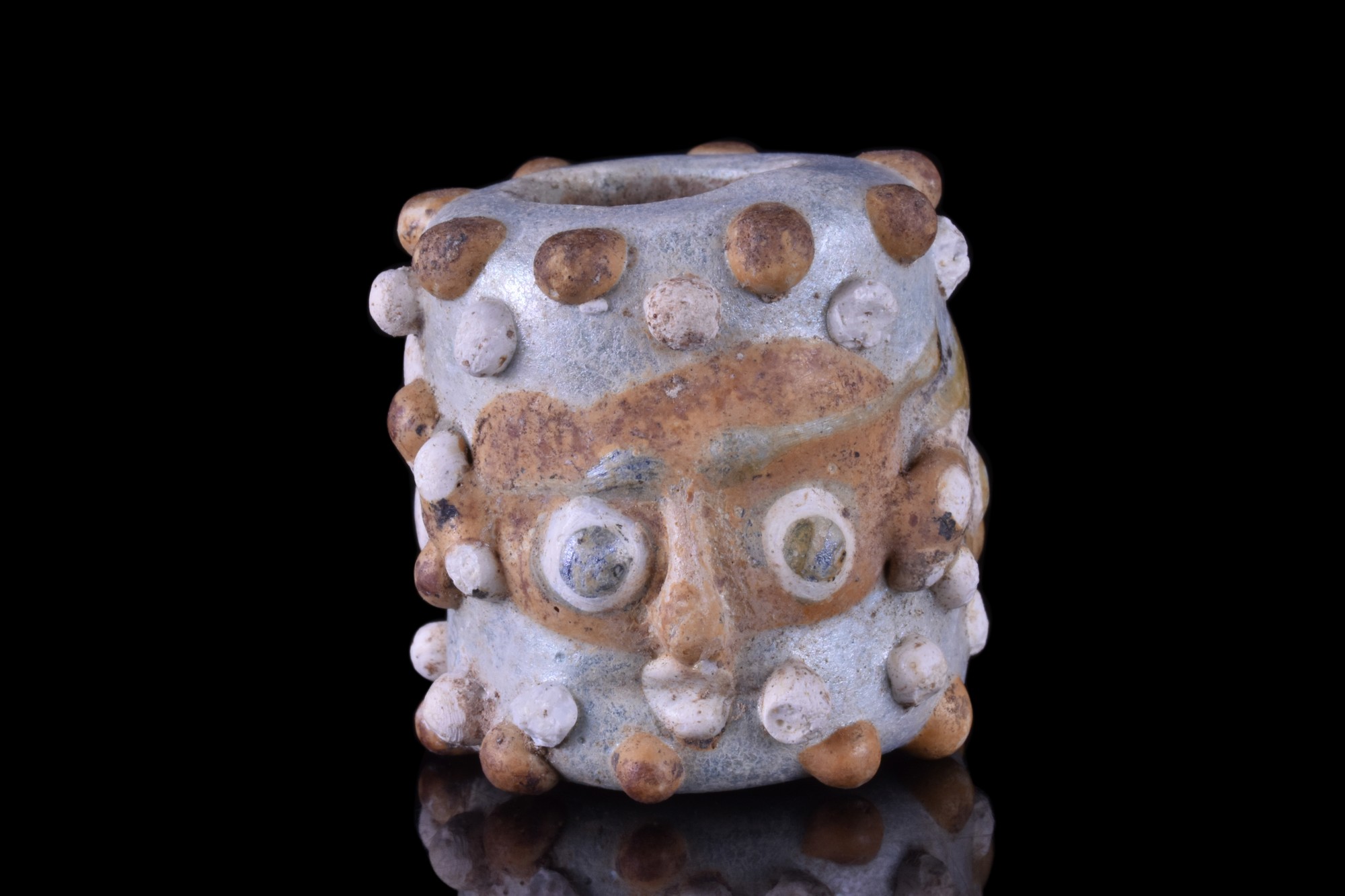 HUGE PHOENICIAN GLASS PASTE FACE BEAD - Image 3 of 4