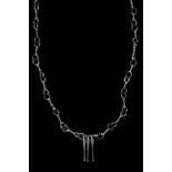 CELTIC IRON AGE SILVER NECKLACE WITH PHALLIC PENDANTS