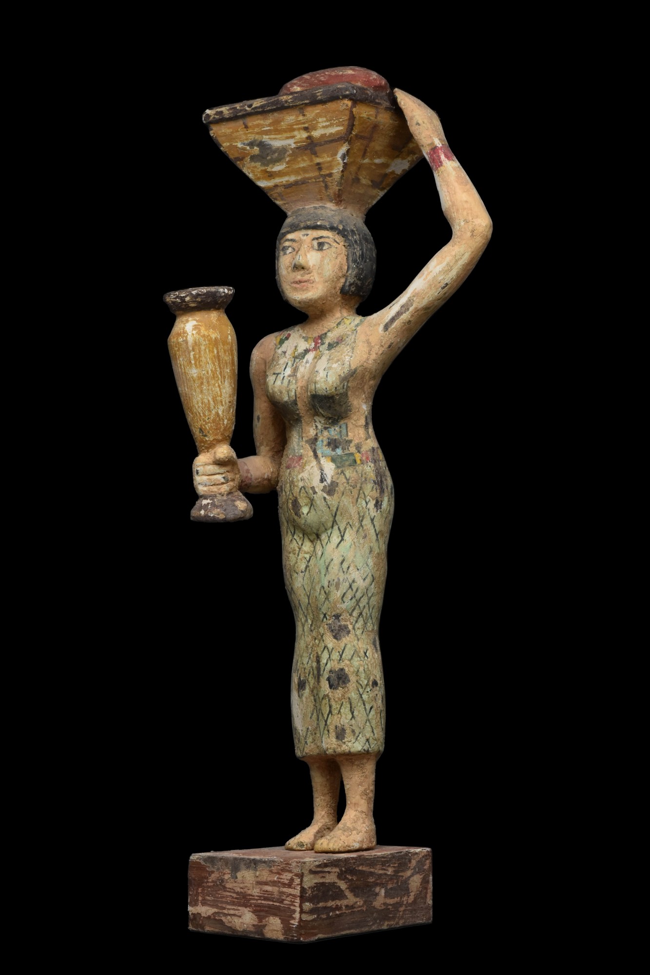 EGYPTIAN WOOD FEMALE OFFERING BEARER - Bild 2 aus 6