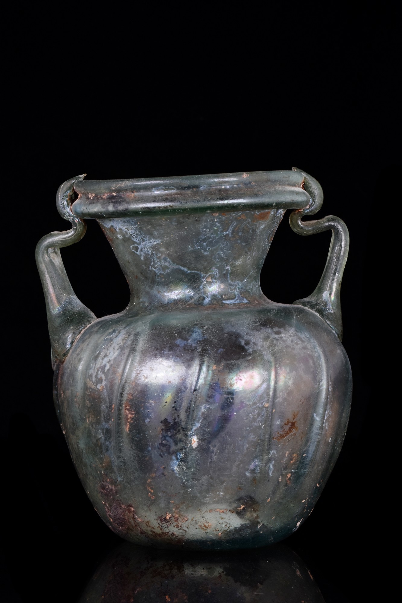 ROMAN GLASS JAR WITH HANDLES - Image 3 of 6