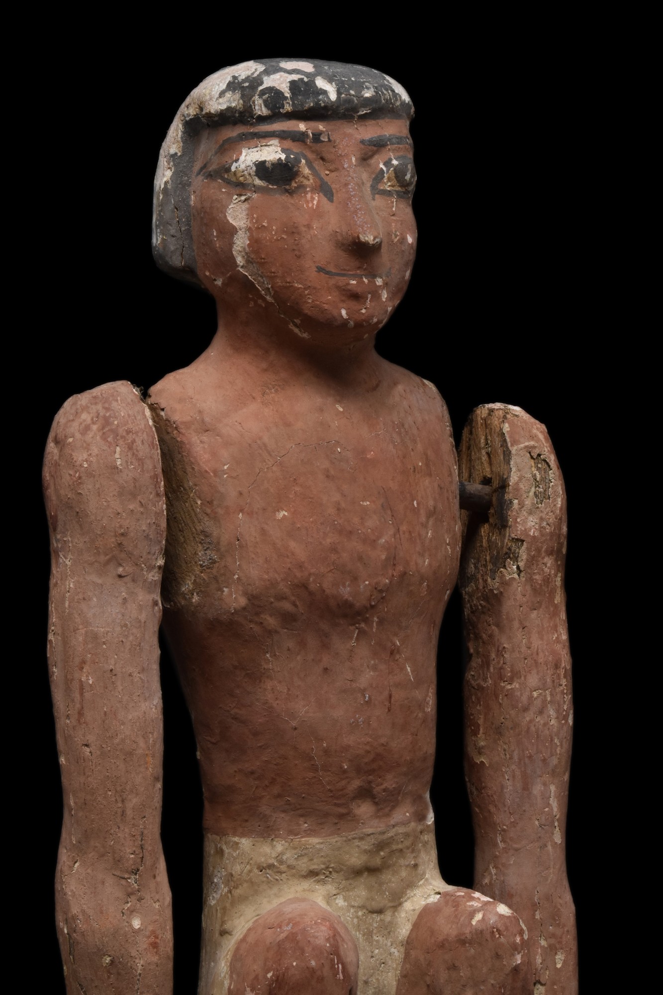 LARGE ANCIENT EGYPTIAN CEDAR WOOD BOATMAN FIGURE - Image 5 of 6