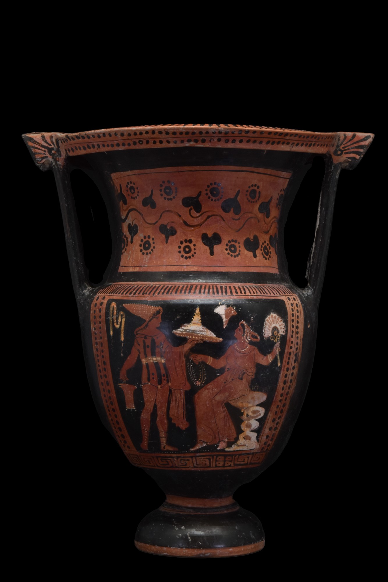APULIAN GREEK RED FIGURE COLUMN KRATER-TL TESTED - Image 3 of 11
