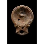 ROMAN TERRACOTTA OIL LAMP WITH HERON