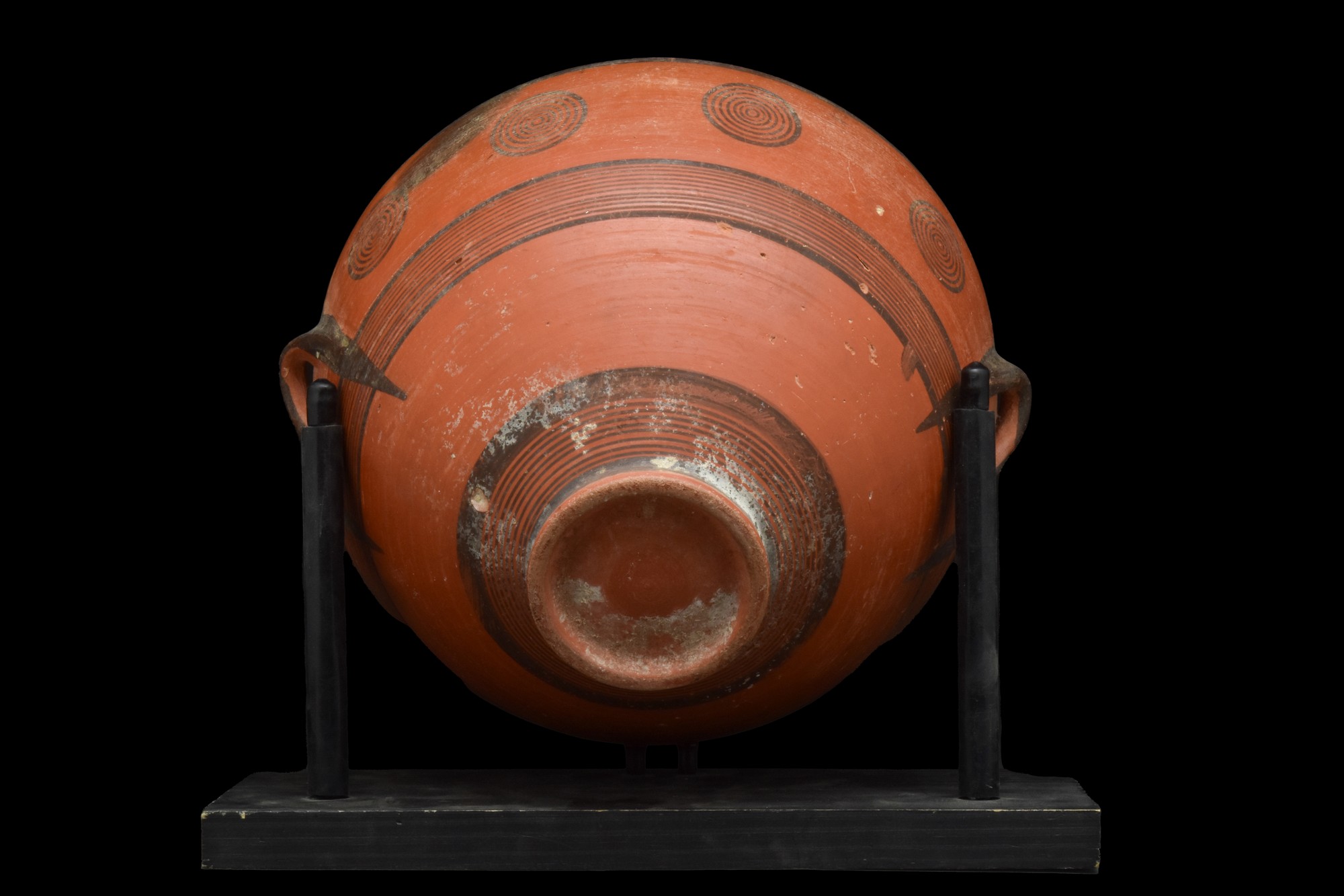 CYPRIOT BLACK ON RED WARE POTTERY BOWL - Image 3 of 4