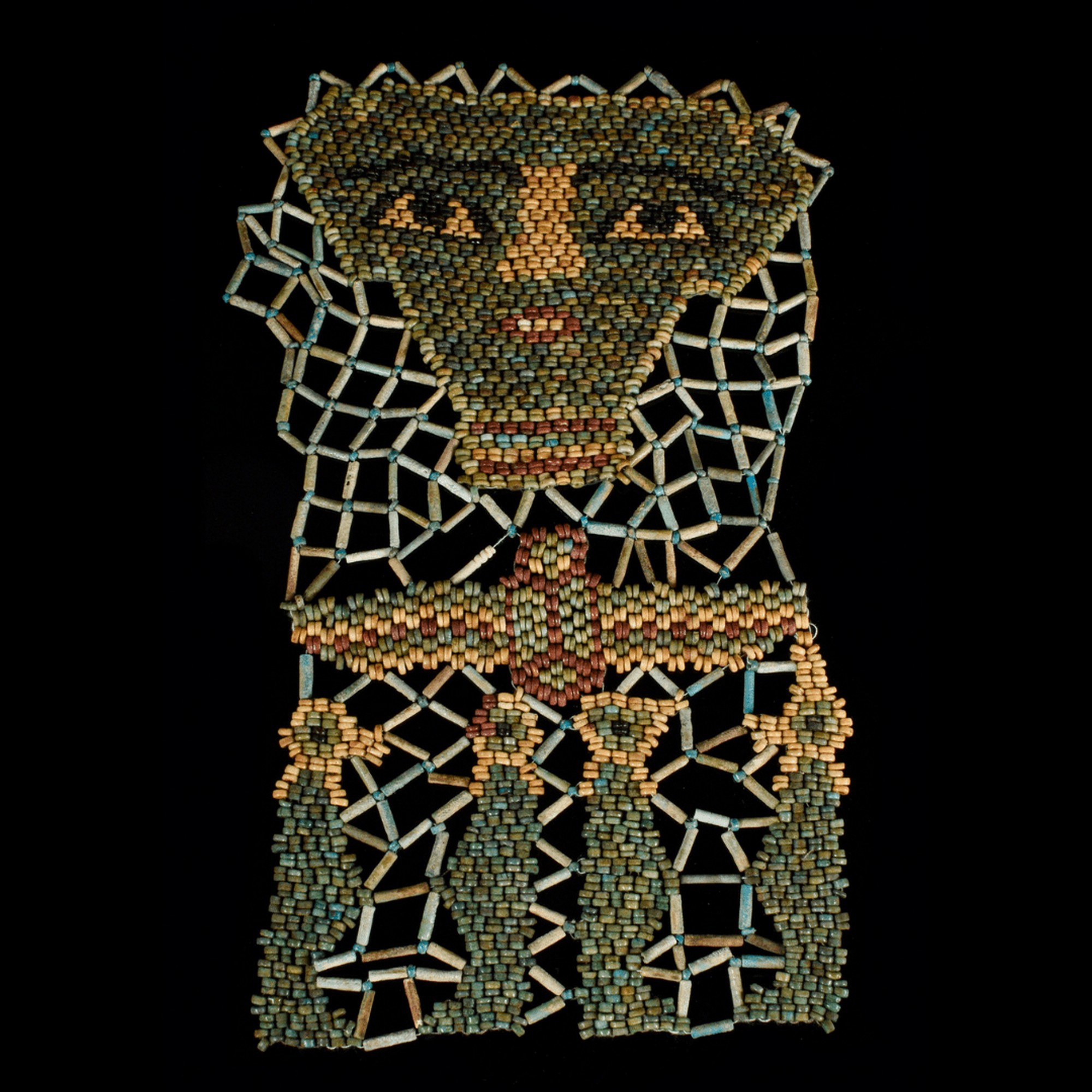 EGYPTIAN BEADED FUNERARY MASK