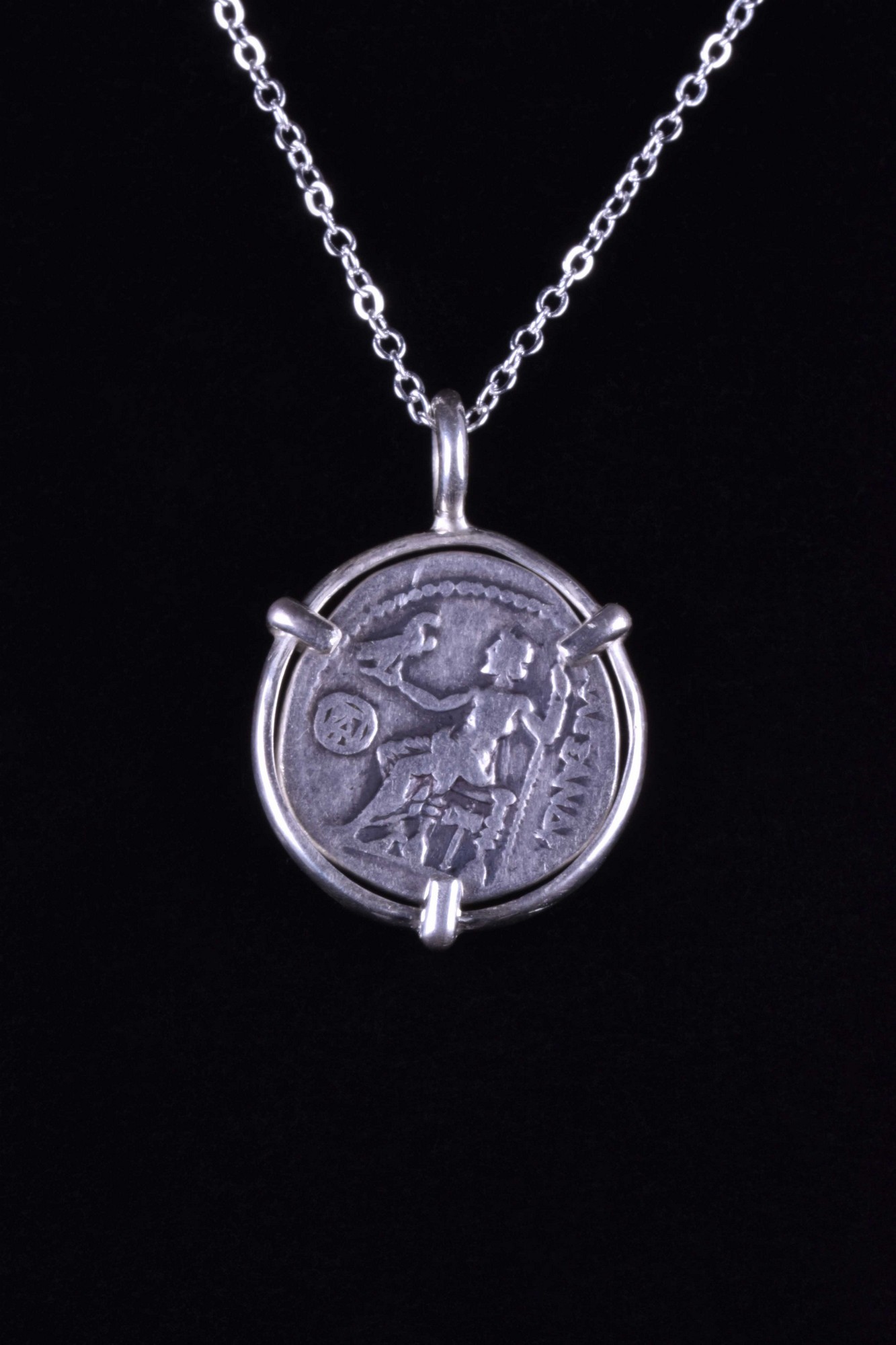 ALEXANDER THE GREAT SILVER DRACHM COIN PENDANT - Image 3 of 3