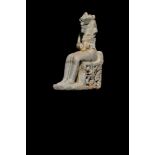 LARGE EGYPTIAN MAAHES STATUETTE