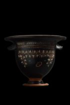 GREEK GNATHIAN POTTERY BELL KRATER WITH GRAPE VINES - TL TESTED