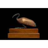 LARGE ANCIENT EGYPTIAN GILT WOOD AND BRONZE IBIS