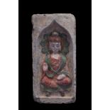 NORTHERN WEI TERRACOTTA TILE WITH BUDDHA - TL TESTED