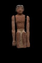LARGE ANCIENT EGYPTIAN CEDAR WOOD BOATMAN FIGURE