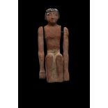 LARGE ANCIENT EGYPTIAN CEDAR WOOD BOATMAN FIGURE