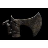 BRONZE AGE BRONZE SOCKETED AXE HEAD WITH ANIMAL