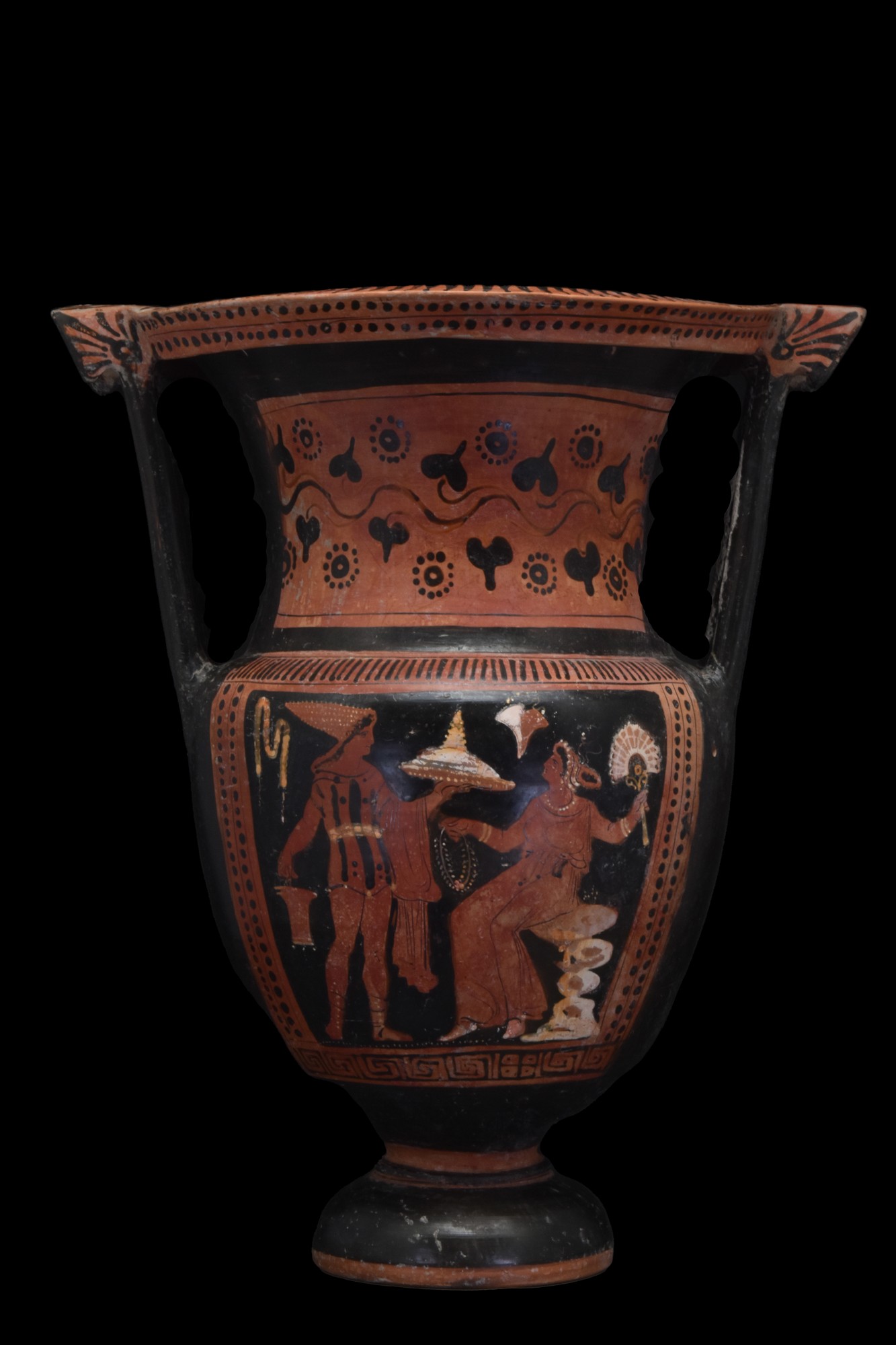 APULIAN GREEK RED FIGURE COLUMN KRATER-TL TESTED - Image 2 of 11