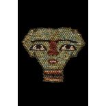 ANCIENT EGYPTIAN FAIENCE BEADED MUMMY MASK