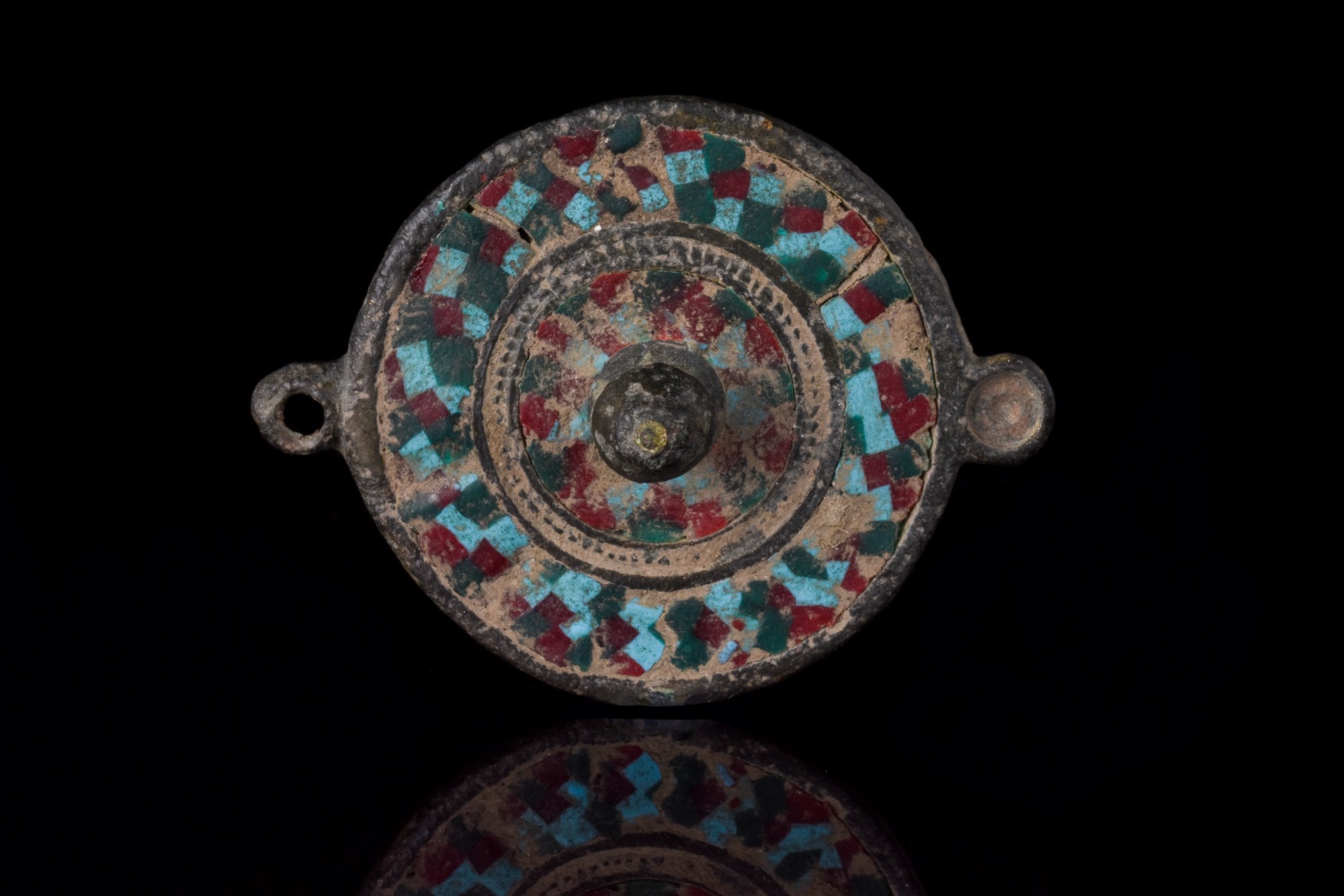 ROMAN MOSAIC DISC BROOCH