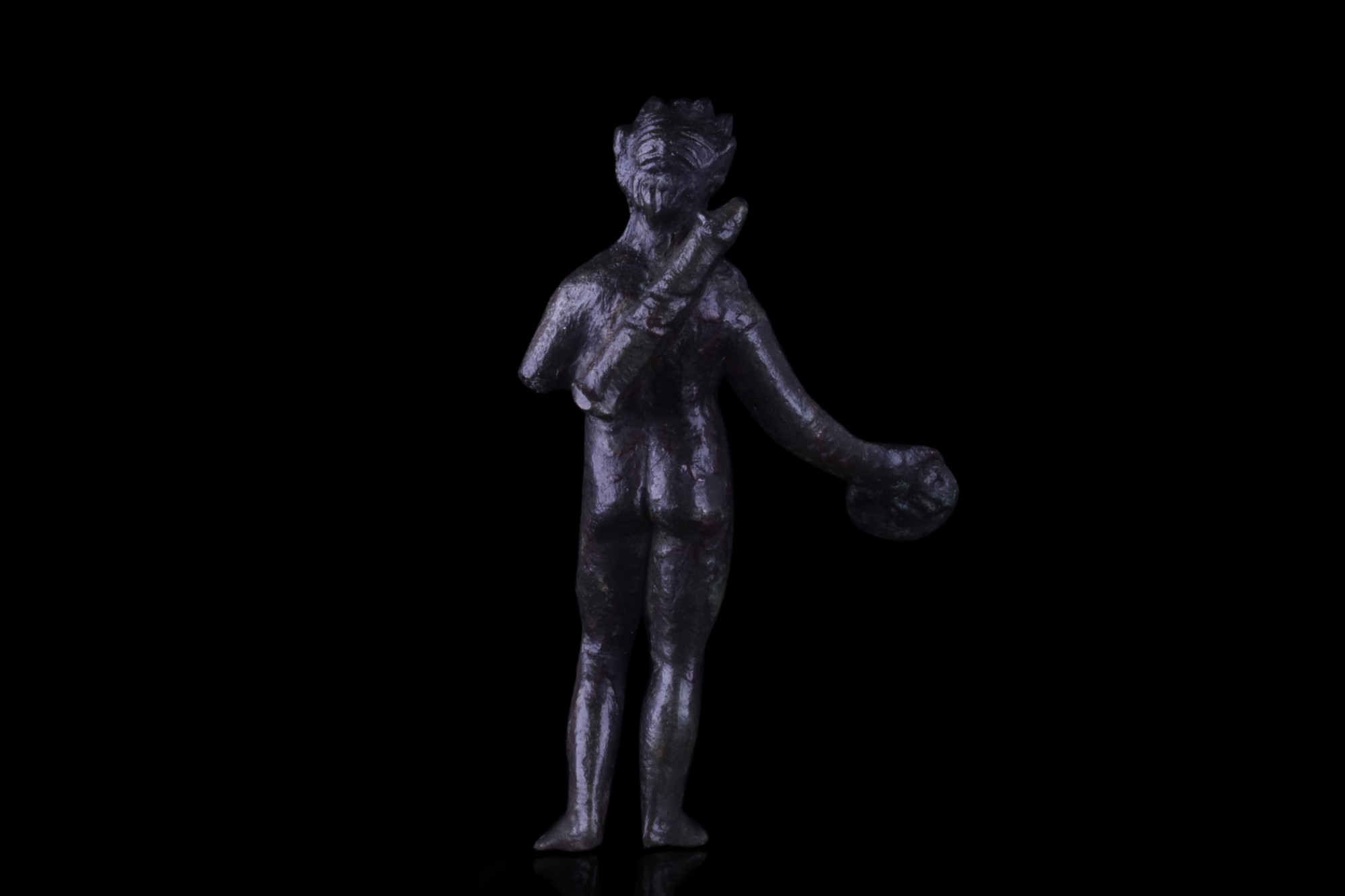 ROMAN BRONZE EROS HOLDING A PATERA - Image 3 of 5