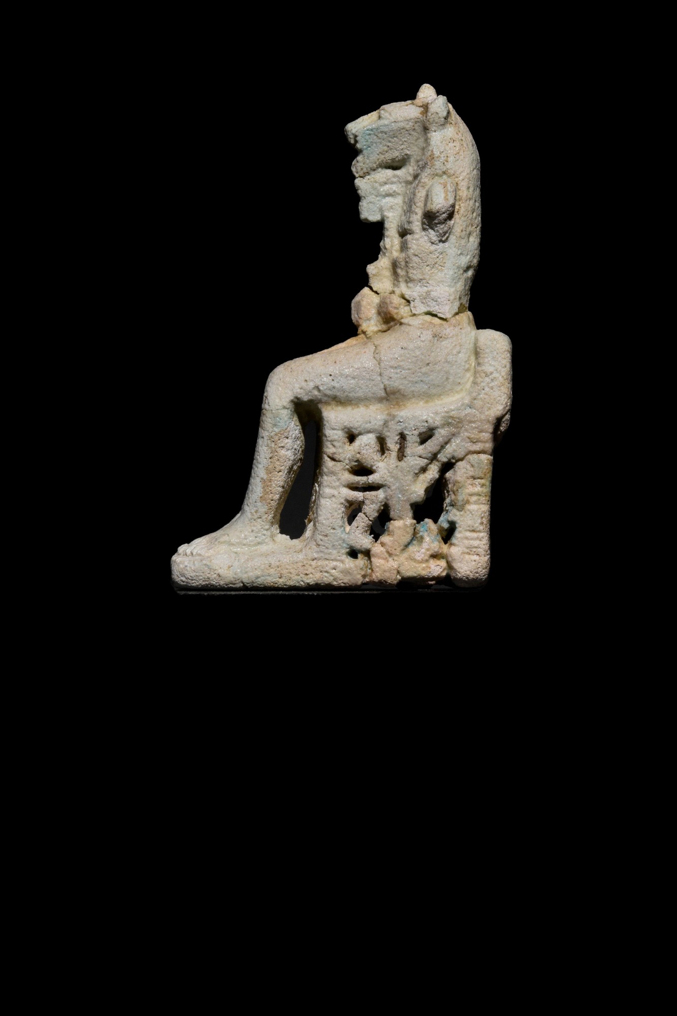 LARGE EGYPTIAN MAAHES STATUETTE - Image 3 of 12