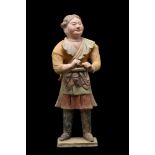 RARE CHINESE TANG DYNASTY TERRACOTTA COURT ATTENDANT