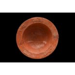 ANCIENT ROMAN TERRA SIGILLATA BOWL WITH BARBOTINE DECORATION