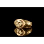 ROMAN GOLD INSCRIBED RING