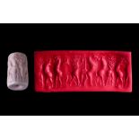 AKKAD III WHITE STONE CYLINDER SEAL