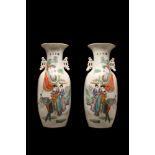 PAIR OF LARGE CHINESE REPUBLICAN PORCELAIN VASES