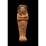 ANCIENT EGYPTIAN TERRACOTTA PAINTED SHABTI