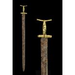 GREEK HELLENISTIC SWORD WITH GOLD HANDLE