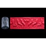 ISIN LARSA / OLD BABYLONIAN BLACK STONE CYLINDER SEAL