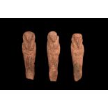 ANCIENT EGYPTIAN GROUP OF THREE WAX USHABTIS