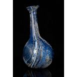 RARE ROMAN COBALT BLUE GLASS UNGUENTARIUM