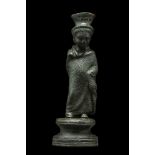 ANCIENT GREEK BRONZE GODDESS STATUETTE