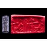 LEVANTINE / CILICIAN BLACK STONE CYLINDER SEAL