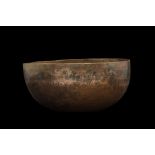 LARGE SASANIAN BRONZE DECORATED BOWL