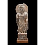 GANDHARAN GREY SCHIST FIGURE OF A BODHISATTVA