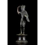 ROMAN BRONZE STATUETTE OF HERCULES WITH SILVER HAND