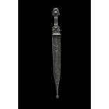 Ca.SSIAN STEEL DAGGER WITH SILVER SCABBARD