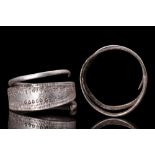 VIKING SILVER RING WITH STAMPED DESIGN