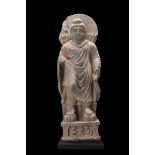 GANDHARAN SCHIST BUDDHA PERFORMING MIRACLES