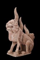 CHINESE NORTHERN WEI DYNASTY TERRACOTTA TOMB GUARDIAN (ZHENMUSHOU) - TL TESTED