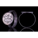 MEDIEVAL CRUSADERS SILVER HERALDIC RING