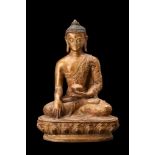 CHINESE GILT BRONZE FIGURE OF BUDDHA