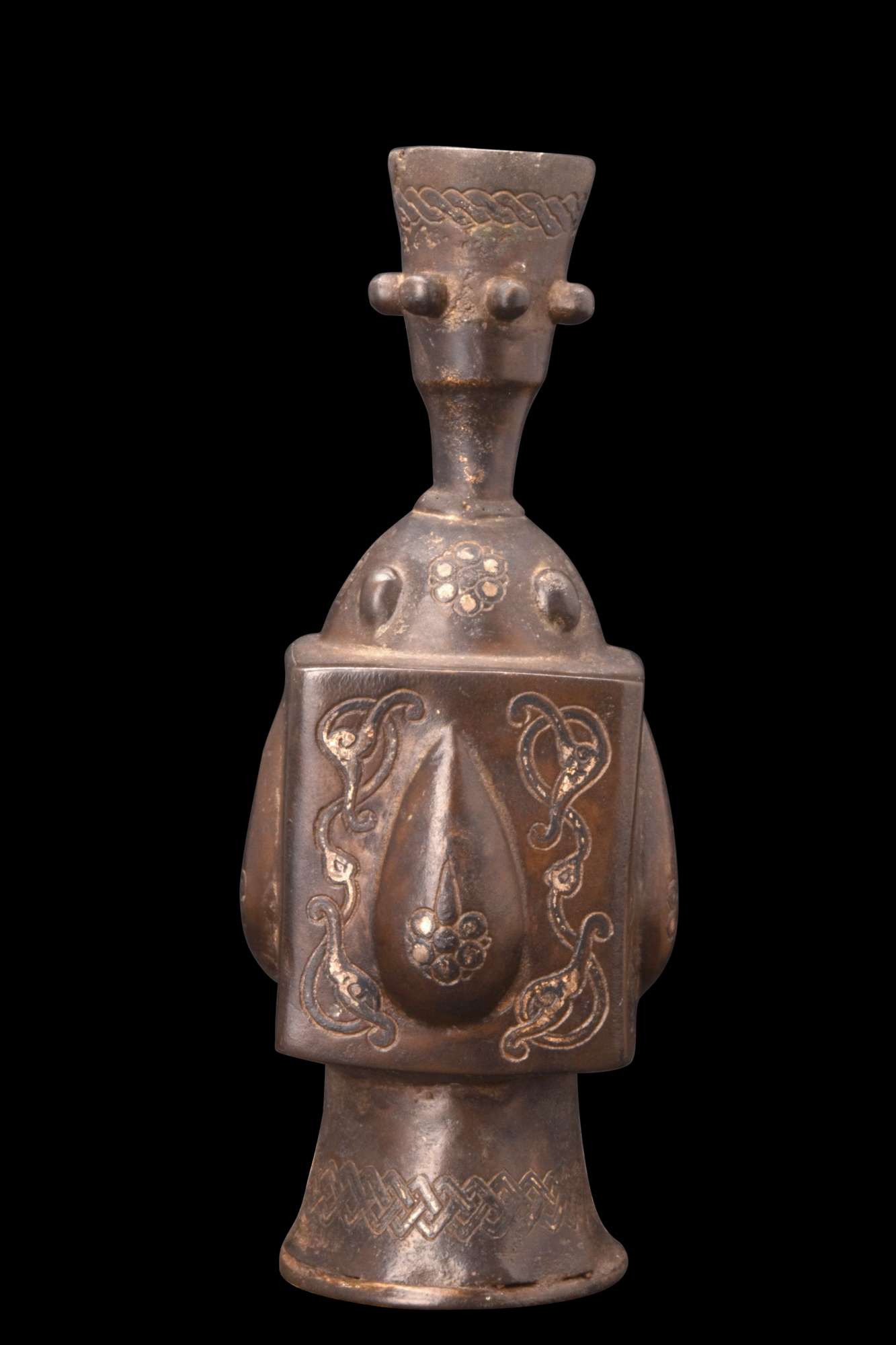 ABBASID BRONZE DECORATED BOTTLE - Image 2 of 6