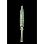 ANCIENT BRONZE DAGGER - SUPERB PATINA