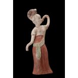 CHINESE TANG DYNASTY TERRACOTTA FEMALE DANCER - TL TESTED