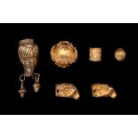 SCYTHIAN GOLD BEADS AND FITTINGS (6)