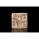 INDUS VALLEY STEATITE SEAL WITH BULL