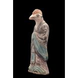 CHINESE MING DYNASTY GLAZED TERRACOTTA ZODIAC FIGURE (ROOSTER)