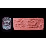 MESOPOTAMIAN BRONZE CYLINDER SEAL WITH ANIMALS - ORIGINAL LAMBERT REPORT